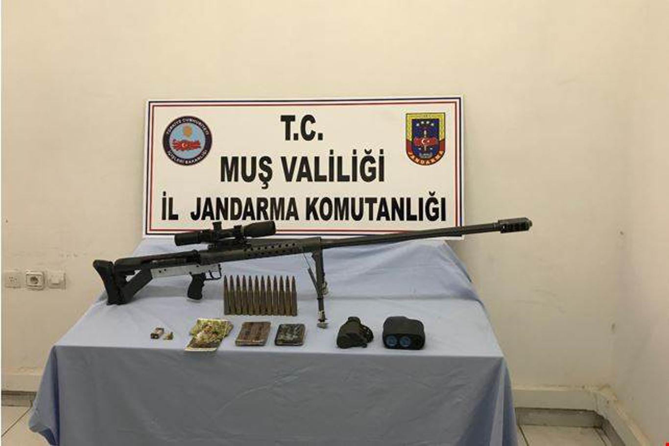 Toprağa gömülü keskin nişancı silahı ele geçirildi Toprağa gömülü keskin nişancı silahı ele geçirildi